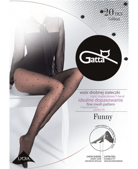 Rajstopy damskie Gatta Funny wzór 05 siateczka 20 den eleganckie matowe Lycra