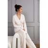 Piżama damska homewear dł/r Sensis Journey waflowa dzianina kopertowa bluza spodnie proste