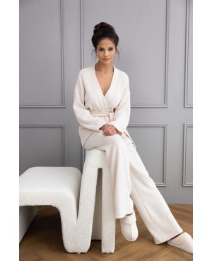 Piżama damska homewear dł/r Sensis Journey waflowa dzianina kopertowa bluza spodnie proste