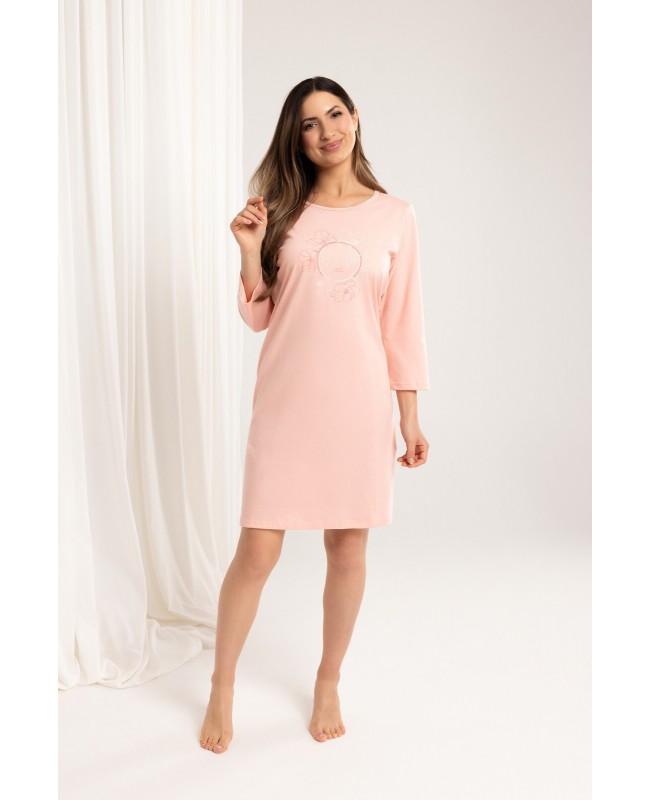 Koszula damska Regina 163 3/4 2XL-3XL Z25/26 rękaw nadruk bawełna przed kolano