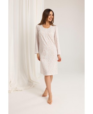 Koszula nocna damska Regina 015 dł/r komfortowa naturalna bawełna