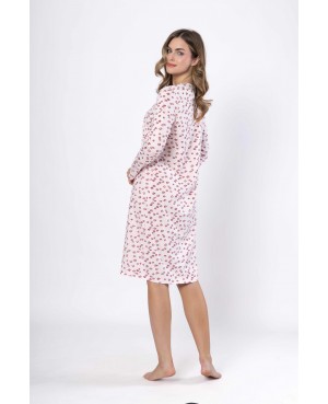 Koszula nocna damska Gelazja 1625 bawełniana długi rękaw klasyczna wzór