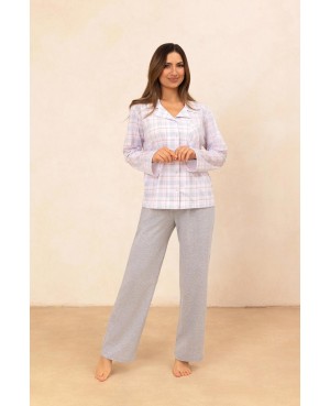 Piżama damska bawełniana rozpinana długi rękaw spodnie długie Regina 727 2XL
