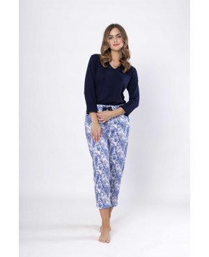 Piżama damska długa ELWIRA 1660 bawełniana...