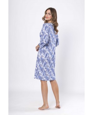 Koszula nocna damska EUFEMIA 1662 bawełniana kwiatowa długi rękaw polski producent
