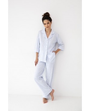 Piżama damska bawełniana rozpinana rękaw 3/4 spodnie długie Sensis Paloma