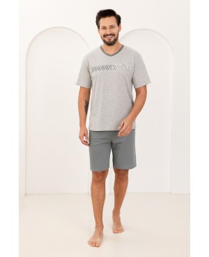 Piżama męska bawełniana krótki rękaw krótkie spodenki Regina 503