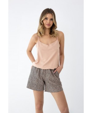 Piżama damska bambusowa na ramiączkach krótkie spodenki panterka Sensis Alessa