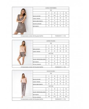 Piżama damska bambusowa krótki rękaw spodnie długie panterka Sensis Liana