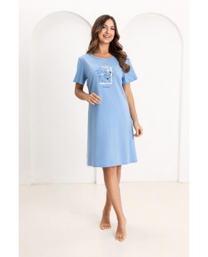 Koszula nocna damska bawełniana krótki rękaw do...