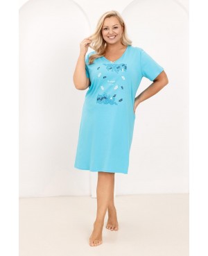 Koszula nocna damska bawełniana krótki rękaw do kolan nadruk Regina 178 XL-5XL