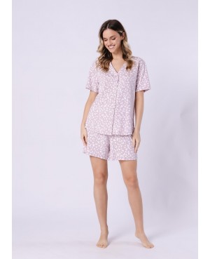 Piżama damska bawełniana rozpinana krótki rękaw...