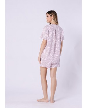 Piżama damska bawełniana rozpinana krótki rękaw krótkie spodenki Samanta 1709