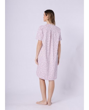 Koszula nocna damska bawełniana rozpinana krótki rękaw wzór Sisi 1710