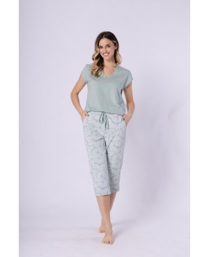 Piżama damska bawełniana krótki rękaw spodnie...