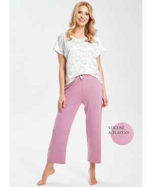 Piżama damska bawełniana krótki rękaw spodnie...