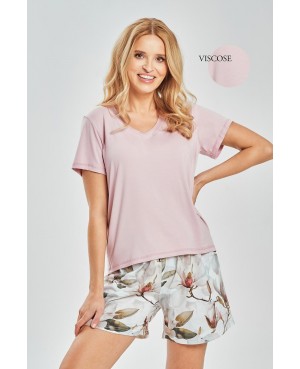 Piżama damska wiskozowa krótki rękaw krótkie...