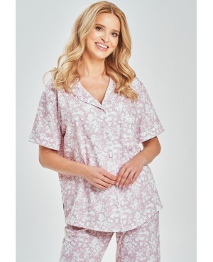 Piżama damska bawełniana rozpinana krótki rękaw spodnie długie Taro Lora 3544
