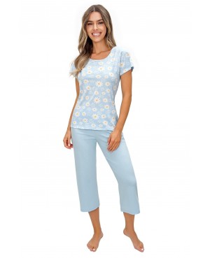 Piżama damska bawełniana krótki rękaw spodnie...