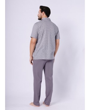 Piżama męska rozpinana Kacper 1747 bawełna 100% krótki rękaw guziki