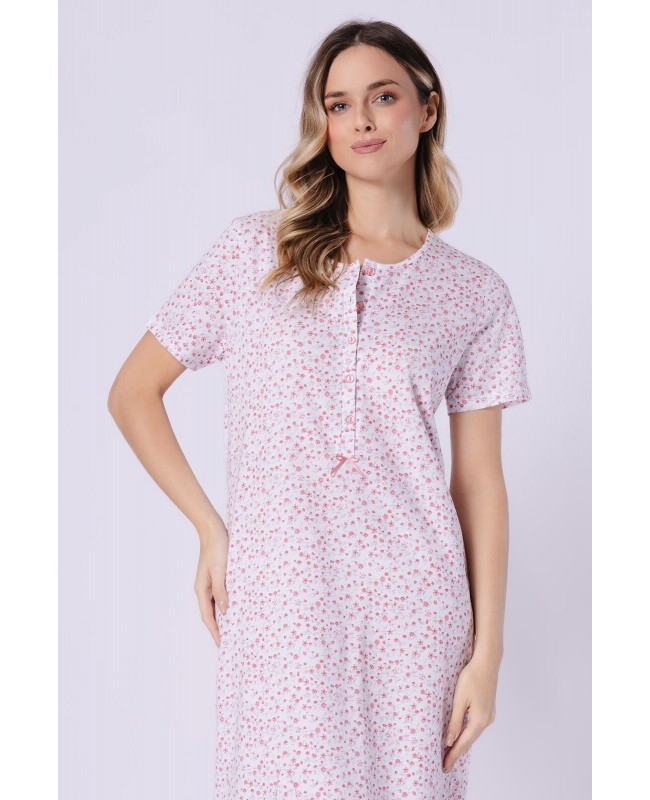 Koszula nocna damska Oriana 1723 bawełna 100% krótki rękaw