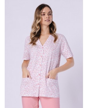 Piżama damska Odetta 1722 bawełna 100% krótki rękaw spodnie 3/4