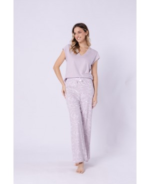 Piżama damska bawełniana Żora 1705 krótki rękaw spodnie długie wzór
