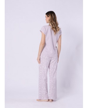 Piżama damska bawełniana Żora 1705 krótki rękaw spodnie długie wzór
