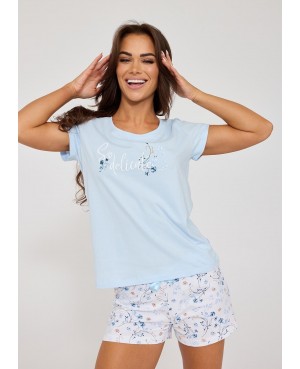 Piżama damska Cornette Delicate 466/344 bawełna 3-częściowa krótki rękaw