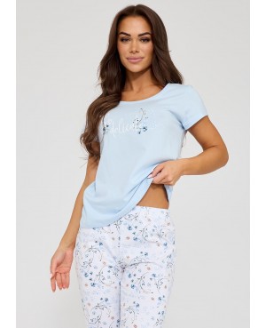 Piżama damska Cornette Delicate 466/344 bawełna 3-częściowa krótki rękaw