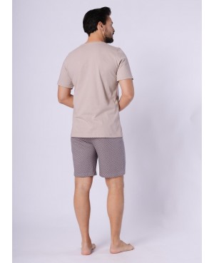 Piżama męska bawełniana Mikołaj 1757 krótki rękaw szorty wzór komfort