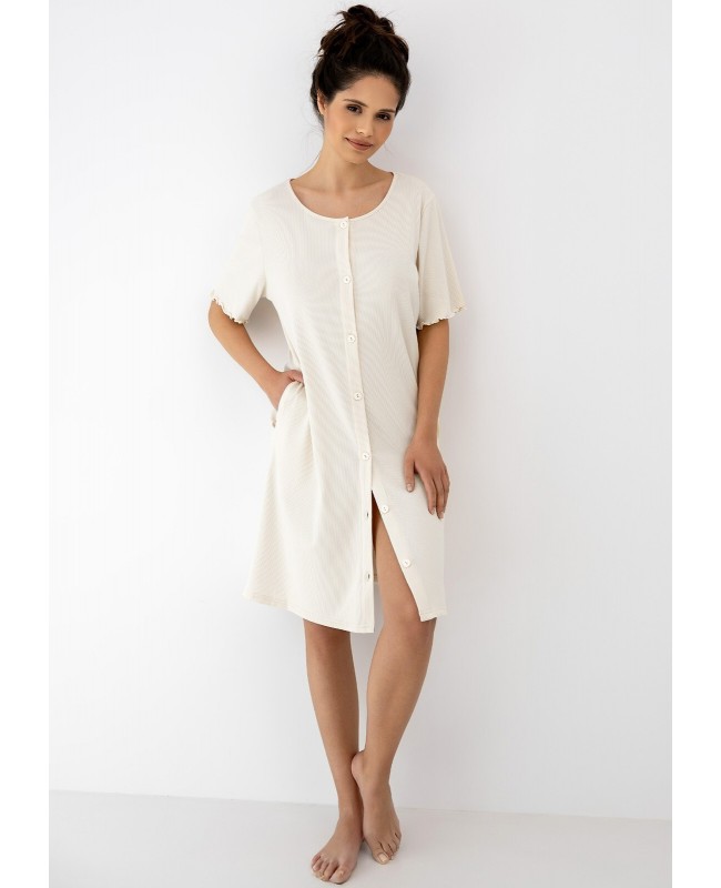 Koszula nocna damska Sensis Bayla wiskoza prążek rozpinana luźna