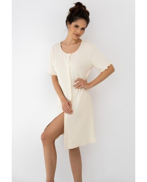 Koszula nocna damska Sensis Bayla wiskoza prążek rozpinana luźna