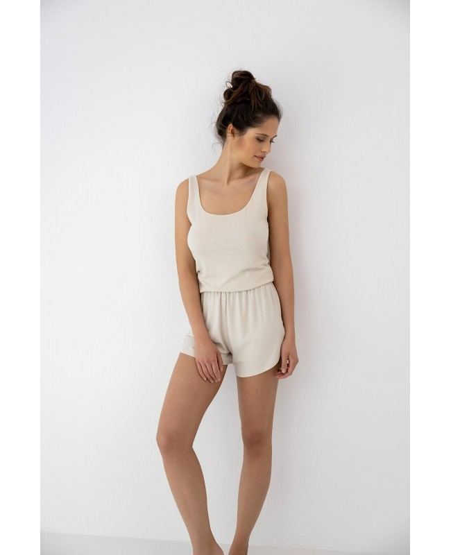 Piżama damska Sensis Lumi letnia lekka wiskoza prążek ramiączka