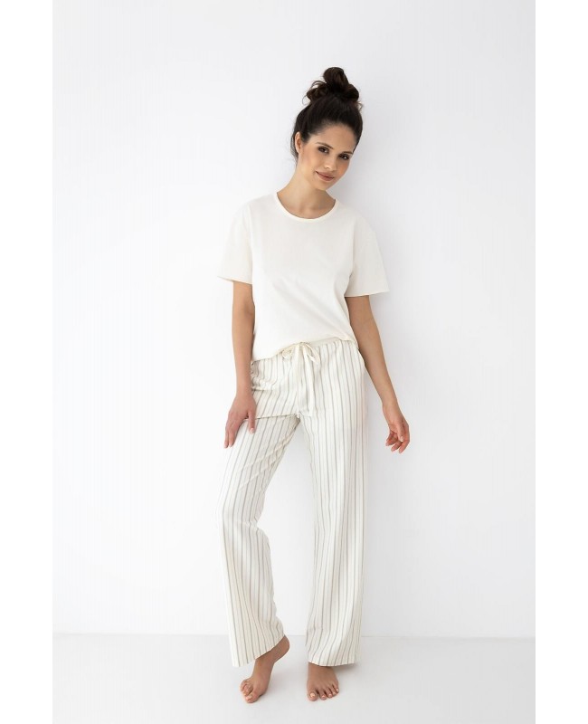 Piżama damska Sensis Soleil bawełniana krótki rękaw spodnie w paski