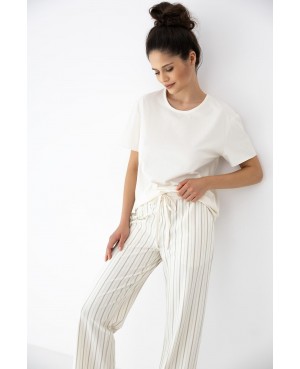 Piżama damska Sensis Soleil bawełniana krótki rękaw spodnie w paski