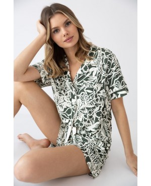 Piżama damska Sensis Kaylee wiskozowa kwiatowa rozpinana krótki rękaw