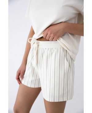 Piżama damska Sensis Jemma bawełniana krótki rękaw spodenki w paski