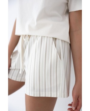 Piżama damska Sensis Jemma bawełniana krótki rękaw spodenki w paski