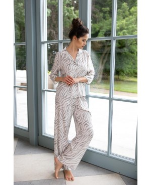 Piżama damska rozpinana Sensis Emory 7/8 wiskoza lekka przewiewna