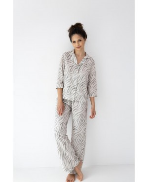 Piżama damska rozpinana Sensis Emory 7/8 wiskoza lekka przewiewna