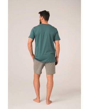 Piżama męska Key MNS 741 B26 krótki rękaw bawełna 100% nadruk