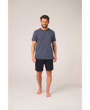 Piżama męska MNS 329 krótki rękaw paski bawełna...