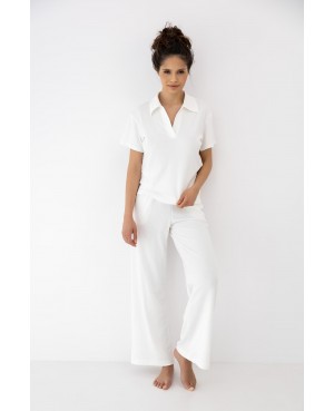 Piżama damska Zuri bawełna modal prążek polo...