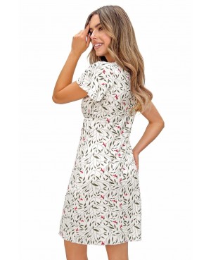 Koszula nocna damska Donna Melisa wiskoza kwiatowa V koronka