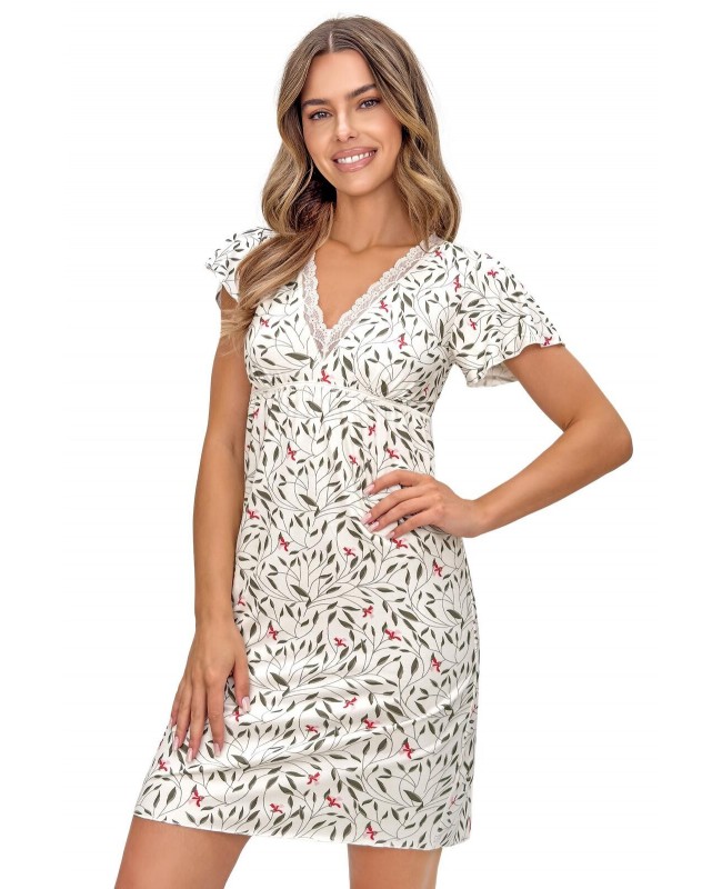 Koszula nocna damska Donna Melisa wiskoza kwiatowa V koronka