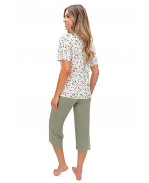 Piżama damska Donna Melisa 3/4 wiskoza kwiatowa spodnie 3/4