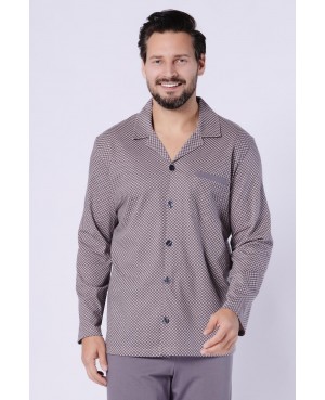 Piżama męska Marcel 1754 rozpinana bawełna długa klasyczna