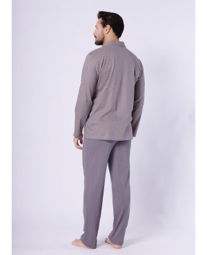 Piżama męska Marcel 1754 rozpinana bawełna długa klasyczna