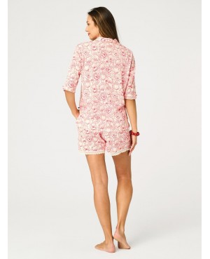 Piżama damska rozpinana Key LNS 564 A26 bawełna w maki
